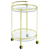 Coaster Chrissy Round Glass Bar Cart Brass Model 181366